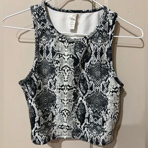 Snake Print Athletic Crop Top